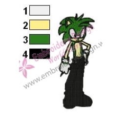 Luffy as Sonic One Piece Embroidery Design